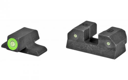 XS Sights R3D Night Sights, Green Front Dot, Fits Sig P320, P365, P225, P226, P229, Springfield XD, XDm & XDs, FN 509, Steel/Blued SI-R015P-6G