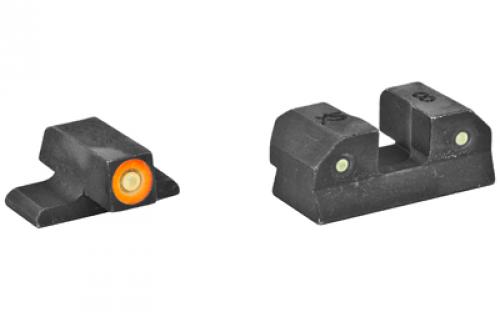 XS Sights R3D Night Sights, Orange Front Dot, Fits Sig P320, P365, P225, P226, P229, Springfield XD, XDm & XDs, FN 509, Steel/Blued SI-R015P-6N