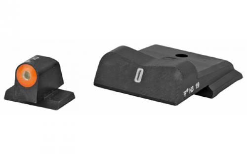 XS Sights DXT2 Big Dot Tritium Front, White Stripe Express Rear, Fits S&W M&P SHIELD, Green with Orange Outline SW-0030S-5N