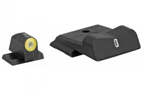 XS Sights DXT2 Big Dot Tritium Front, White Stripe Express Rear, Fits S&W M&P SHIELD, Green with Yellow Outline SW-0030S-5Y