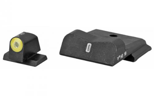 XS Sights DXT2 Big Dot Tritium Front, White Stripe Express Rear, Fits S&W M&P SHIELD, Green with Yellow Outline SW-0030S-5Y