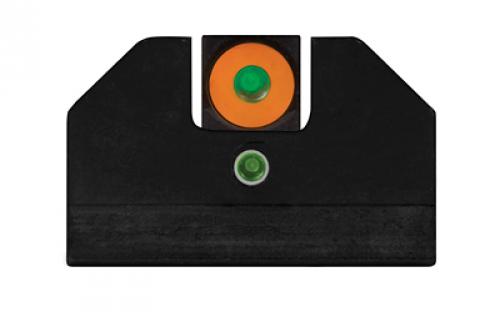XS Sights F8 Night Sights, Fits S&W M&P Full Size and Compact, Green with Orange Outline Front, Green Rear, Tritium Front/Rear SW-F027P-5