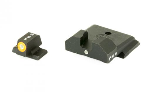 XS Sights F8 Night Sights, Fits S&W M&P Shield, Green with Orange Outline Front, Tritium Front/Rear SW-F028P-5