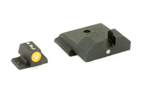 XS Sights F8 Night Sights, Fits S&W M&P Shield, Green with Orange Outline Front, Tritium Front/Rear SW-F028P-5