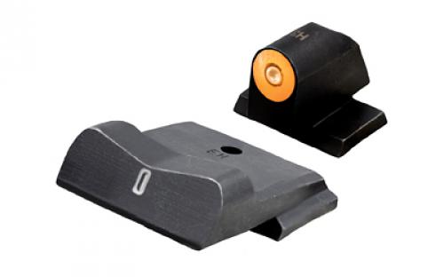 XS Sights DXT2 Big Dot, Tritium Night Sight, For S&W M&P 2.0 Optics Ready Compact/Fullsize, Standard Height, Orange Front Outline, Green Tritium Front/Rear SW-0039S-5N