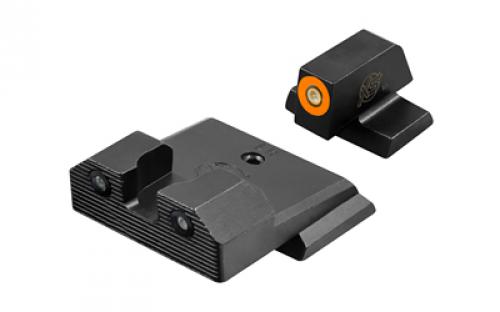 XS Sights R3D 2.0, Tritium Night Sight, Fits S&W M&P Full Size & Compact (Not Optic Ready), Orange Front Outline, Green Tritium Front/Rear SW-R201P-6N