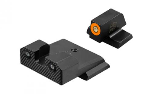 XS Sights R3D 2.0, Tritium Night Sight, Fits S&W M&P Shield OR, Orange Front Outline, Green Tritium Front/Rear SW-R204P-6N