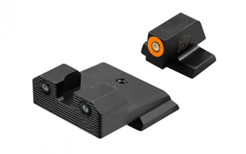 XS Sights R3D 2.0, Suppressor Height Night Sight, For S&W M&P OR Full Size & Compact, Orange Front Outline, Green Tritium Front/Rear SW-R205P-6N