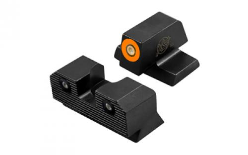 XS Sights R3D 2.0, Tritium Night Sight, Fits S&W M&P Shield, Orange Front Outline, Green Tritium Front/Rear SW-R207P-6N