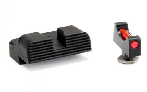 Zaffiri Precision Fiber Optic Sight Set, Fits Glock, Red Fiber Optic, Black Housing HD.Sights