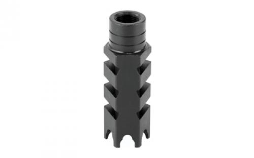 ATI Outdoors Shark Muzzle Brake, 1/2-28 Thread With Crush Washer, Fits AR-15, Black Oxide Finish A.5.10.2251