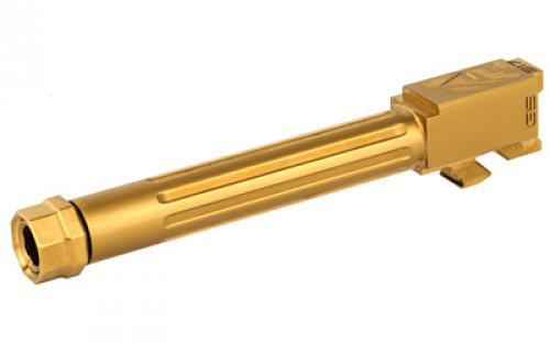 Agency Arms Mid Line Barrel, 9MM, Titanium Nitride Finish, Threaded And Fluted, Fits Glock 17 Gen 5 MLG17G5T-FTIN