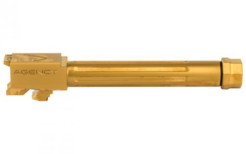 Agency Arms Mid Line Barrel, 9MM, Titanium Nitride Finish, Threaded And Fluted, Fits Glock 17 Gen 5 MLG17G5T-FTIN