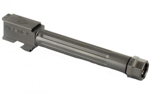 Agency Arms Mid Line Barrel, 9MM, Black Nitride Finish, Threaded And Fluted, Fits Glock 17 MLG17T/FDLC