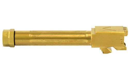 Agency Arms Mid Line Barrel, 9MM, Titanium Nitride Finish, Threaded And Fluted, Fits Glock 19 Gen 5 MLG19G5T-FTIN