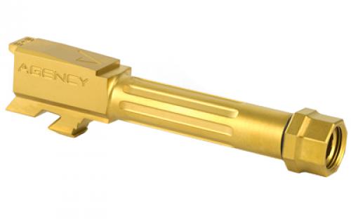 Agency Arms Mid Line Barrel, 9MM, Titanium Nitride Finish, Threaded And Fluted, Fits Glock 43 MLG43T/FTIN