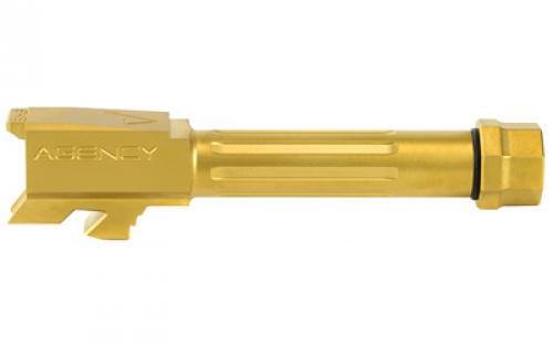 Agency Arms Mid Line Barrel, 9MM, Titanium Nitride Finish, Threaded And Fluted, Fits Glock 43 MLG43T/FTIN
