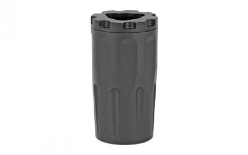 Angstadt Arms Blastwave, Blast Diverter, 9MM, 3 Lug Attachment, 2.5" Length, 1.33" Diameter, 6.5oz Weight, Nitride Finish, Black AA093LBC01