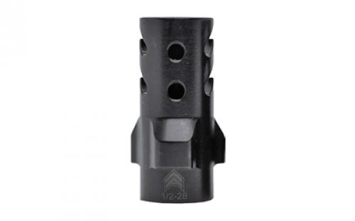 Angstadt Arms Muzzle Brake, 3 Lug, 9MM, 1/2x28 Threads, 1.42 Length, Nitride Finish, Black AA093LDC28
