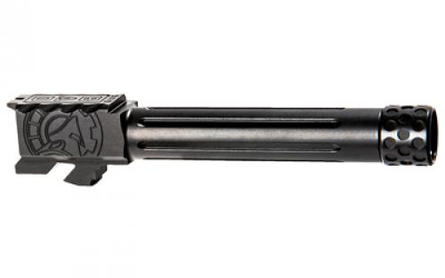 Battle Arms Development ONE:1 Barrel, Fits Glock 19 Gen 3,4,5 and 19X, 9mm, Threaded and Fluted, Black Finish BAD-BBLG19BNFT