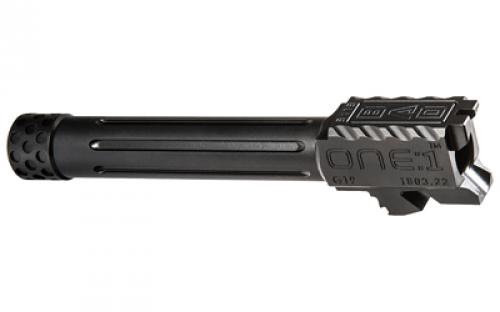 Battle Arms Development ONE:1 Barrel, Fits Glock 19 Gen 3,4,5 and 19X, 9mm, Threaded and Fluted, Black Finish BAD-BBLG19BNFT