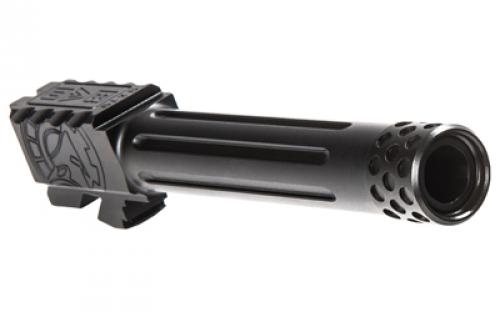 Battle Arms Development ONE:1 Barrel, Fits Glock 19 Gen 3,4,5 and 19X, 9mm, Threaded and Fluted, Black Finish BAD-BBLG19BNFT