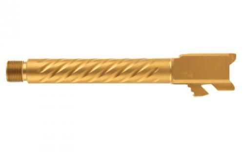 Ballistic Advantage Premium Series, 9MM, 5 Threaded Barrel, 1/2x28, Spiral Fluting, For Glock 17 Gen 5, PVD Finish, Gold BAPSG175T3G