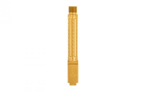 Ballistic Advantage Premium Series, 9MM, 4.5 Threaded Barrel, 1/2x28, Bomber Fluting, For Glock 19 Gen 3-5, PVD Finish, Gold BAPSG195T2G