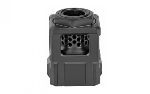Chaos Gear Supply Qube Compensator, Black/Black Finish, 1/2X28 Thread Pitch QUBECOMPBLKBLK