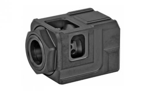 Chaos Gear Supply Qube Compensator, Black/Black Finish, 1/2X28 Thread Pitch QUBECOMPBLKBLK