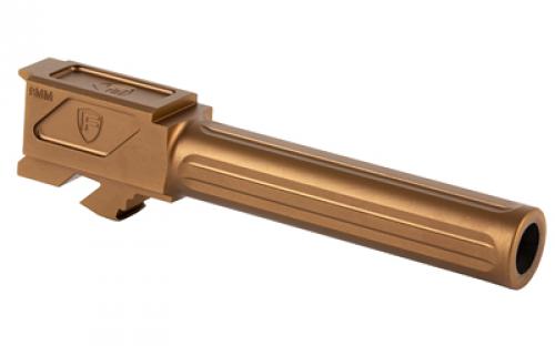 Fortis Manufacturing, Inc. Match Grade Barrel, Fluted Barrel, 9MM, 4", Fits Glock 19 Gen 1-5 and 19X, Copper Finish, Titanium Copper Nitride Coating, 416R Stainless FM-G19-CPPR