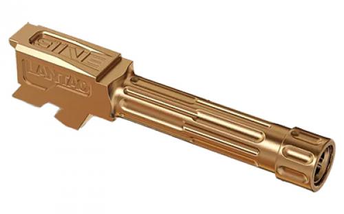 LanTac USA LLC 9INE Barrel, Fluted, 1/2-28 Thread Pattern, Fits Glock 43/43x, TiN Finish, Bronze, Includes Matching Thread Protector 01-GB-G43-TH-BRNZ