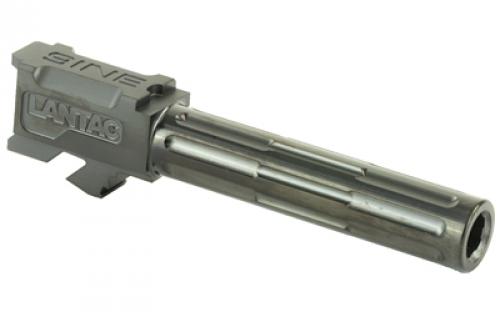 LanTac USA LLC 9INE, Barrel, 9MM, Black, 1:10, Fluted, Fits Glock 19 01-GB-G19-NTH-BLK
