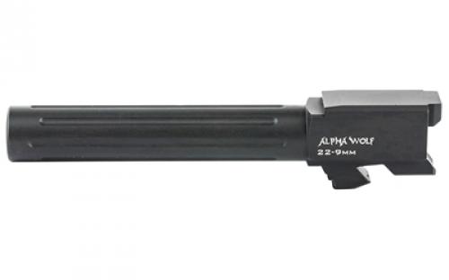 Lone Wolf Distributors AlphaWolf Barrel, 9MM, Salt Bath Nitride Coated, Fluted, 416R Stainless Steel, Conversion to 9mm Stock Length, For Glk 22/31, Made in the USA AW-229N