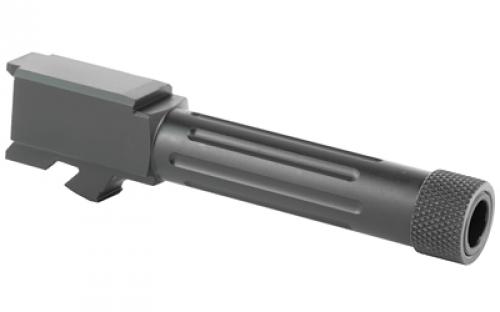 Lone Wolf Distributors AlphaWolf Barrel, 9MM, Salt Bath Nitride Coated, Threaded/Fluted, 416R Stainless Steel, 1/2x28 TPI, For Glk 26, Includes Thread Protector, Made in the USA AW-26TH