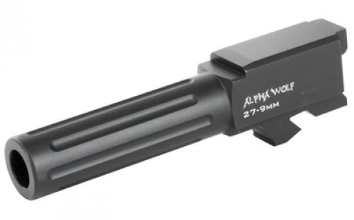 Lone Wolf Distributors AlphaWolf Barrel, 9MM, Salt Bath Nitride Coated, Fluted, 416R Stainless Steel, Conversion to 9mm Stock Length, For Glk 27/33, Made in the USA AW-279N