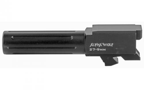 Lone Wolf Distributors AlphaWolf Barrel, 9MM, Salt Bath Nitride Coated, Fluted, 416R Stainless Steel, Conversion to 9mm Stock Length, For Glk 27/33, Made in the USA AW-279N