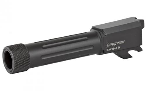 Lone Wolf Distributors AlphaWolf Threaded/Fluted Barrel, 45 ACP, 3.9, Salt Bath Nitride Finish,  Fits S&W M&P Shield 45 AW-SWS45TH