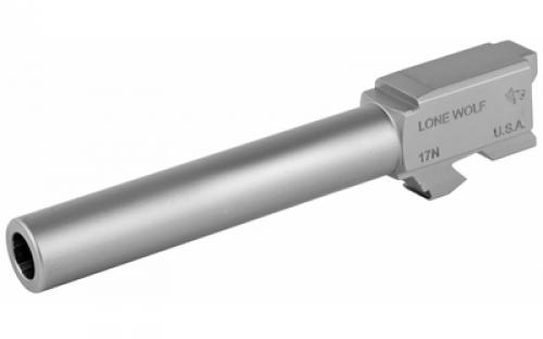 Lone Wolf Distributors AlphaWolf Barrel, 9MM, 4.49, Matte Stainless Steel Finish, Fits Glock 17 LWD-17N