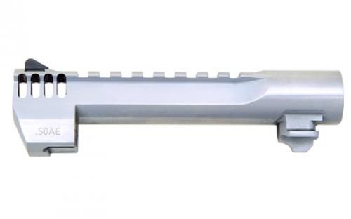 Magnum Research Barrel, .50 Action Express, 6, Picatinny Accessory Rail, With Muzzle Brake, Fits Desert Eagle MK XIX 50AE, Brushed Chrome Finish, Silver BAR506BCIMB