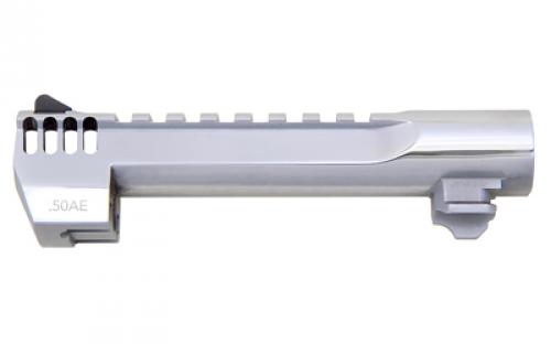 Magnum Research Barrel, .50 Action Express, 6, Picatinny Accessory Rail, With Muzzle Brake, Fits Desert Eagle MK XIX 50AE, Polished Chrome Finish, Silver BAR506PCIMB
