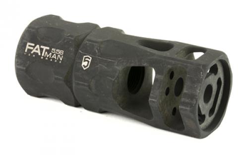 Phase 5 Weapon Systems FATman Hex Brake, 1/2 x 28 RH, Parkerized Finish, 223 Rem/556NATO FATman-556