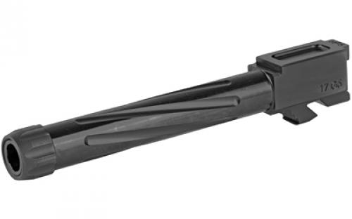 Rival Arms Match Grade Drop-In Barrel, V1, For Gen 5 Glock 17. Threaded 1/2x24, 9MM, 1:10 Twist, CNC Machined 416R Stainless Steel Billet, Black RA-RA20G104A