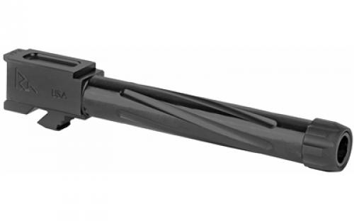 Rival Arms Match Grade Drop-In Barrel, V1, For Gen 5 Glock 17. Threaded 1/2x24, 9MM, 1:10 Twist, CNC Machined 416R Stainless Steel Billet, Black RA-RA20G104A