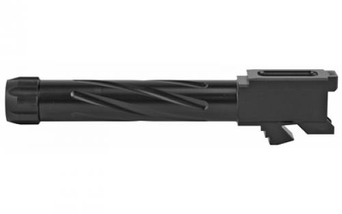 Rival Arms Match Grade Drop-In Threaded Barrel, V1, For Gen 3/4 Glock 19, 9MM, 1:10" Twist, Threaded 1/2x24, Black Physical Vapor Deposition (PVD) Finish RA-RA20G202A