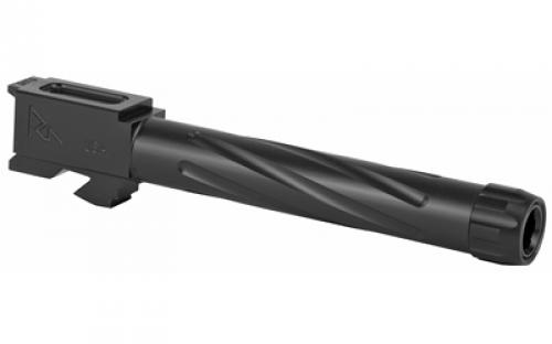 Rival Arms Match Grade Drop-In Threaded Barrel, For Gen 3/4 Glock 22, Converts to 9MM, 1:10" Twist, Threaded 1/2x24, Black Physical Vapor Deposition (PVD) Finish RA-RA20G412A