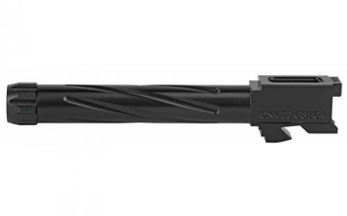 Rival Arms Match Grade Drop-In Threaded Barrel, For Gen 3/4 Glock 22, Converts to 9MM, 1:10" Twist, Threaded 1/2x24, Black Physical Vapor Deposition (PVD) Finish RA-RA20G412A
