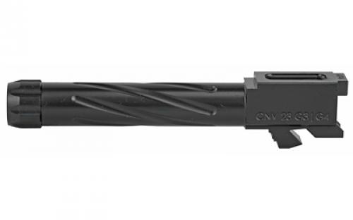 Rival Arms Match Grade Drop-In Threaded Barrel, For Gen 3/4 Glock 23, Converts to 9MM, 1:10" Twist, Threaded 1/2x24, Black Physical Vapor Deposition (PVD) Finish RA-RA20G512A