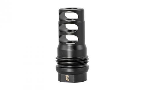 Rugged Suppressors 3 Port Brake .338, Muzzle Brake, 5/8X24 Thread Pitch, Matte Finish, Black MB024
