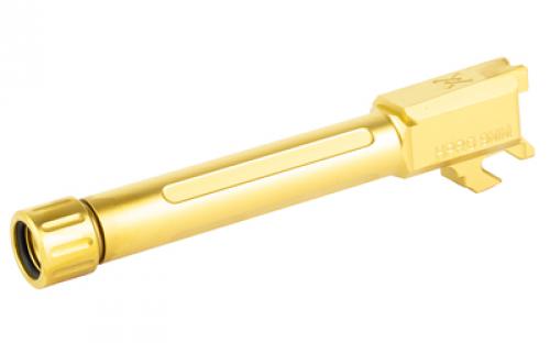 True Precision Barrel, 9MM, Threaded 1/2x28, Fits Springfield Hellcat Pro, Titanium Nitride Finish, Gold TP-SHCPB-XTG